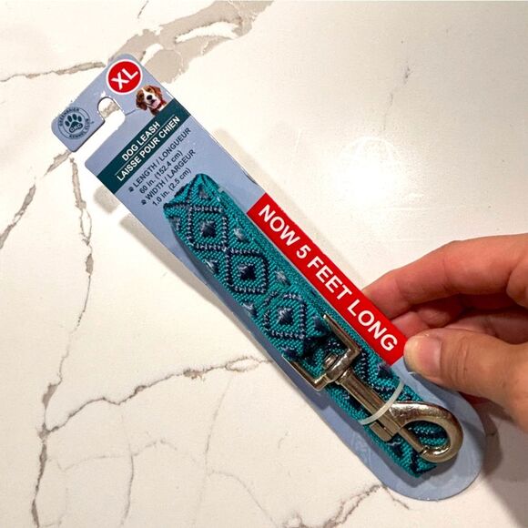New Dog Turquoise Aztec Southwestern Style 5 foot Leash - Picture 1 of 5